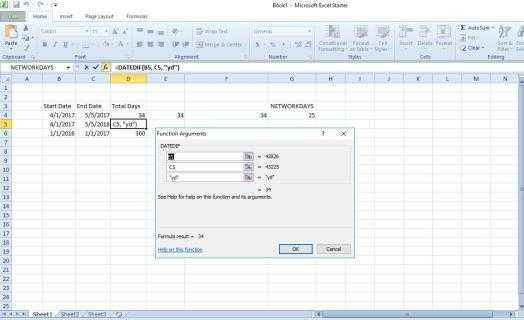 So berechnen Sie Tage zwischen zwei Daten in Excel